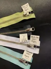 17.5" Brass Metal 2-way Separating Zippers with Stylized Pulls