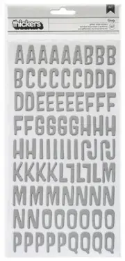Thickers Pow! Glitter Stickers 6"X11" Sheets 2/Pkg-Cecily - Silver - 3 Pack