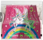 Unicorn Gifts Toys for Kids Girls - Glow in the Dark Blanket 50"X60"