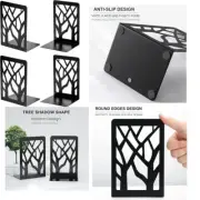 Book Ends Tree Design Modern Bookends for Shelves, Non-Skid Book Holder