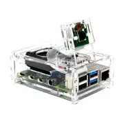 For Raspberry Pi 4 Model B Clear Acrylic 3.5" inch Enclosure Case w/Cooling Fan