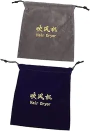 minkissy Hair Dryer Pouch Drawstring Pcs Soft Velvet Storage Bag for Hair Dryer Home and Travel Use