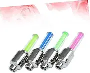 Kisangel 8pcs Led Fluorescent Cycle Caps for Bike Wheels Valve Lights for Enhanced Visibility Night Riding and Unique Style for and Motorcycles