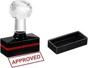 uxcell Approved Stamp Self Inking, Red Ink Office Stamps Pre Inked Message Stamp Refillable Business Stamp, Black