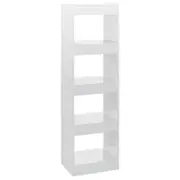 vidaXL Book Cabinet/Room Divider High Gloss White Storage Cabinet Bookcase