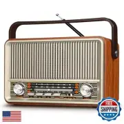【2024 Newest】 PRUNUS J-120 Retro Vintage Radio with Bluetooth, Radio Portable