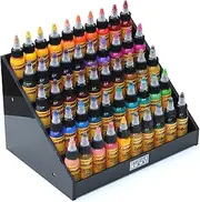 Holder Ink Black Acrylic 5-Tier Display Stand Riser for Tattoo Inks/Nail Polish Bottles and Other Beauty Essentials That Keeps Them Organized, Secured and Ready to use. (Black)