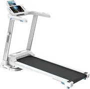Treadmills Folding Treadmill with LED Display Silent Weight Loss Folding Home Treadmill Load 120Kg White le Fitness Equipment