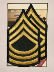U.S. ARMY / MASTER SERGEANT E-8 / MSG - DRESS GREEN MALE RANK PAIR (Sew-On)