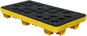 Spill-Proof Tray Oil Tank Spill Tray，Spill Platform, Spill Containment Platform, Yellow and Black Polyethylene Leakproof Tray, Stackable Anti Spill Pallets, Large Capacity Modular Tray for S