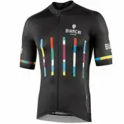 Nalini Bianchi Milano Fanaco Short Sleeve Cycling Jersey Black