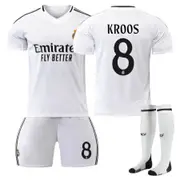 Nevenka KROOS #8 Real Madrid Club Home Jersey Soccer Jersey Kit Football T-shirt Set for Adult Kids