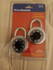 Lot of 2 Tru Guard Combination Padlock Chrome Plated, C30120
