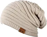 [Hebenie] Beanie Hat Women - Winter Warm Knitted Beanies Ladies Thermal Soft Stretch Slouchy Beanie Cable Knit Hat for Girls Outdoor