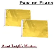 (2) SeaChoice Marine Boat Solid Yellow Port Clearance Quarantine Flag 12"x18"