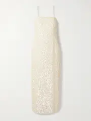 [Adam Lippes] Adam Lippes - Brie Embellished Silk-organza Midi Dress - Ivory - US8 US 8 Ivory
