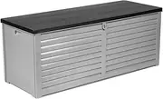 Gardeon Outdoor Storage Box Container Cabinet Bench, 390L Extra Large Lockable Tool Toy Deck Boxes Chest Garden Shed Storages Ottoman Chair Seat Patio Indoor Furniture, with Handles Grey