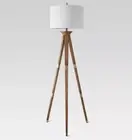 Wood Tripod Floor Lamp Expresso Includes LED Light Bulb - Threshold