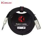 Kirlin 6FT XLR Male to 1/4" TRS Plug 24AWG Patch Cable Black MP-483 PR-06/BK