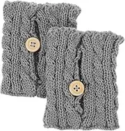 TOPPERFUN 2Pcs Knitted Mug Cozy Sleeve Insulated Coffee Cup Covers for Hot Drinks Stylish Tea Cup Warmers for Home Office Use Protects Fingers from Heat