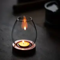 在飛比找蝦皮商城精選優惠-日式玻璃燭臺   創意擺件   蠟燭浪漫家用   禪意復古 