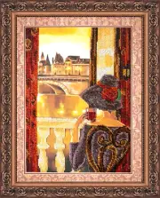 Bead Embroidery Kit "Mulled Wine" size 10.2"x13.8" / 26.0x35.0 cm