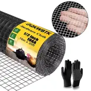 Black Hardware Cloth 16'' x 20' 1/2in Black Vinyl Welded Wire Fencing (19Ga) ...