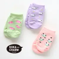 在飛比找momo購物網優惠-【韓國 KOKACHARM】可愛滿版小動物兒童短襪3入組(T