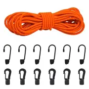 1/4" Bungee Shock Cords with Hooks 32 Feet Elastic Nylon Cords Kayak Stretch ...