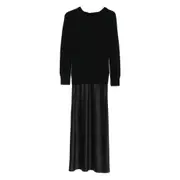[Christopher Esber] Christopher Esber Monument Silk Cashmere Dress M BLACK