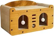 TOMVAES Cardboard Cat House with Scratcher and Catnip, Play House for Indoor Cats, Scratching Toy, Cat Hideaway Furniture for Pet Supplies Kitten Small and Medium Cats