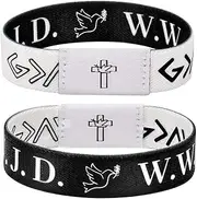 [Flvkev] Daily Bible Verse Bracelet Scan for Men Women, Wearable Bible Bracelet Christian Scripture Bracelets Catholic Inspirational Religious Faith Gifts