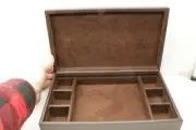 Crate & Barrel by Swing Brown Faux Leather Jewelry Box 12 x 7 661651 661-651