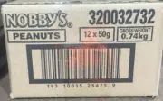 BULK NOBBYS UNSALTED PEANUTS 12x 50g BAGS NUTS PACKS BRAND NEW AUS