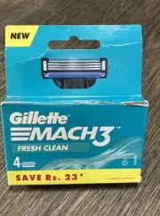 Gillette Mach 3 Manual Shaving Razor Blades - 4S Pack (Cartridge), Men