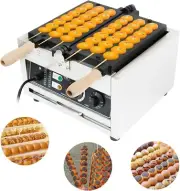 New Bubble Waffle Maker Machine Commercial 12pcs Egg Shaped Stainless Steel