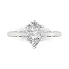 2ct Pear Wedding Bridal Promise Engagement Designer Ring 14k White Solid Gold