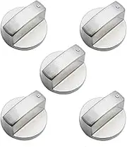 Stove Knob, 5 Packs 6mm Zinc Alloy D-Shaped Control Knob Oven Switch Universal Stainless Steel Gas Stove Control Knobs For Oven Cooktop Gas Stove, Compatible With General Oven,Stove,Range