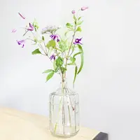 在飛比找樂天市場購物網優惠-北歐花瓶方格小口花器客廳擺件大號透明玻璃創意插花花瓶落地花瓶