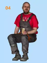 Resin 1/64 Diorama Worker Series Scene Props Miniature Figure Drink Worker 04