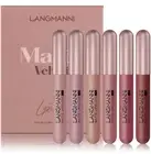 Langmanni Matte Velvet Lipstick Set 6 Colors Beauty Makeup Gloss