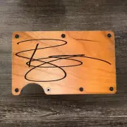 Wood Wallet Minimalist Laser Engraved with David Bowie