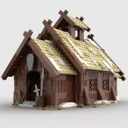 Village Series: Seafaring People Mead Hall with Interior 746 Pieces MOC Build