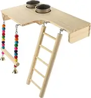 ORFOFE 1 Set Bird Stand with Ladder Durable Wear Resistant Parrot Platform for Birds Safe Chewable Accessory for Climbing and Playtime