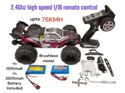 1/16 Brushless RC Truck LED Light High Speed 75KM/H Remote Control Car RTR