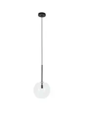 Aksel 1 Light 200mm Pendant in Black with Clear Glass