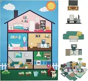 Felt Story Board, Children Story Wall, Interactive Game, 40.94x29.53 Inches, Reusable Decorative Display, Educational Learning Tool for Preschool, Classroom, Ages 3+