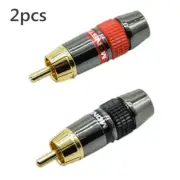 2x Red Black RCA Copper Monster Banana Connector Audio Speaker Plugs Connector