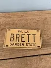 Old School JERSEY Bike License Plate “Brett ”—SCHWINN Stingray,Mongoose BMX