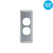 Clipsal Classic 2 Gang Architrave Switch Brushed Aluminium Cover